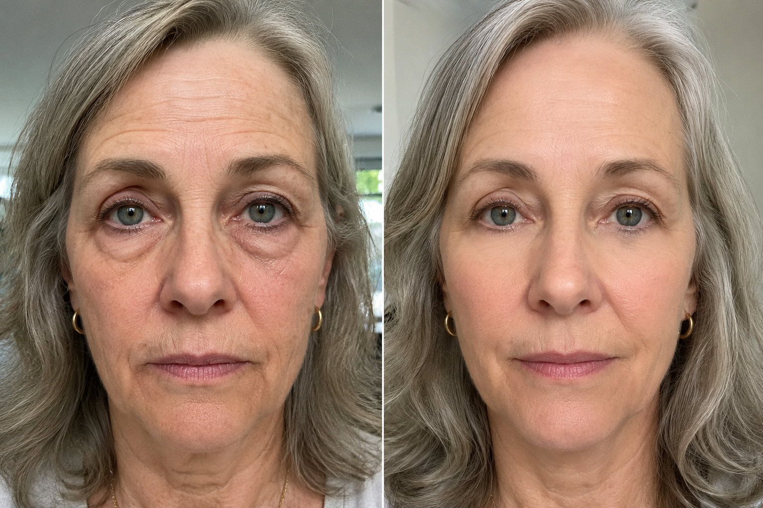 Voor en na — vrouw, resultaat na tips Dr. Van Blievaden